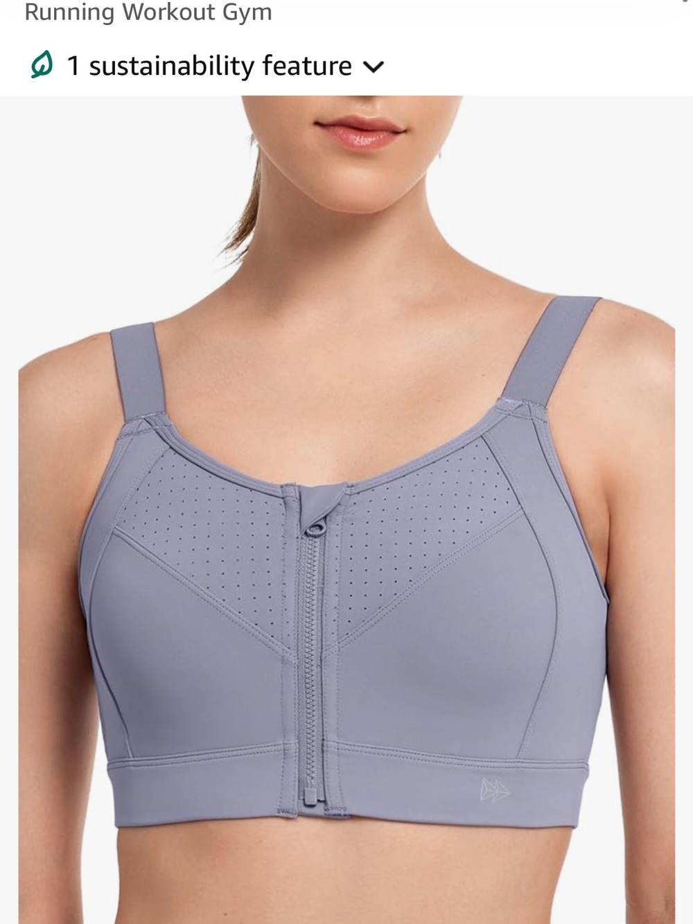 Front-Zip High Support Sports Bra in Lavender